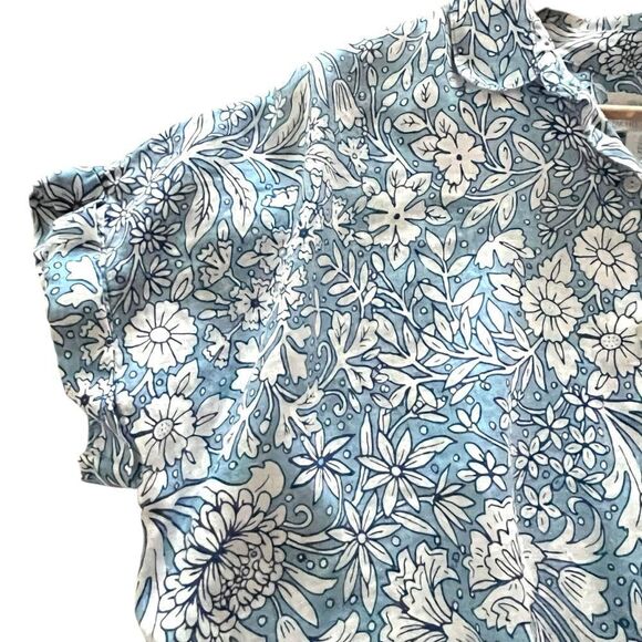 Rachel Ashwell Floral Linen Button Down Shirt - Picture 4 of 8